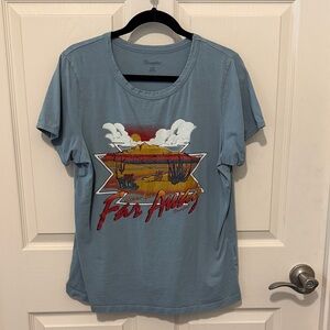 Wrangler Women’s Dusty Blue T-Shirt with Desert Scene